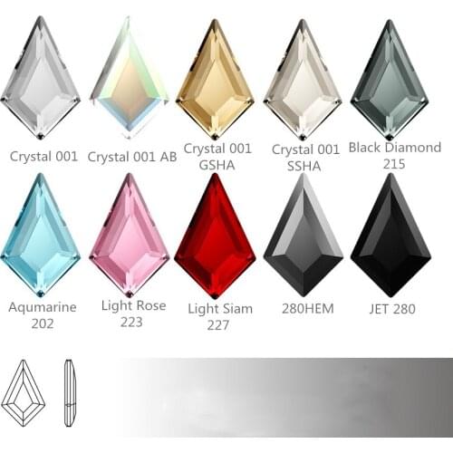 100% Original crystals from Austria 2771 Kite Flat Back no hotfix rhinestone for nail art