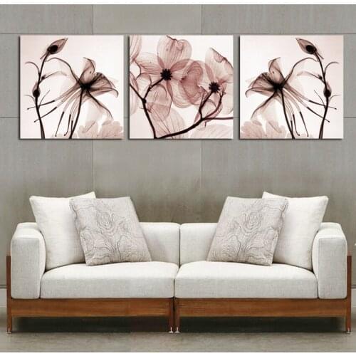 3 Panel Modern Wall canvas Painting Home Decorative Art Picture Paint on Canvas Prints Blue flower enchanting