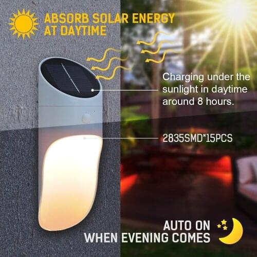3pcs Waterproof IP65 Solar LED Stairway Light with Motion Sensor LED Deck Sconce