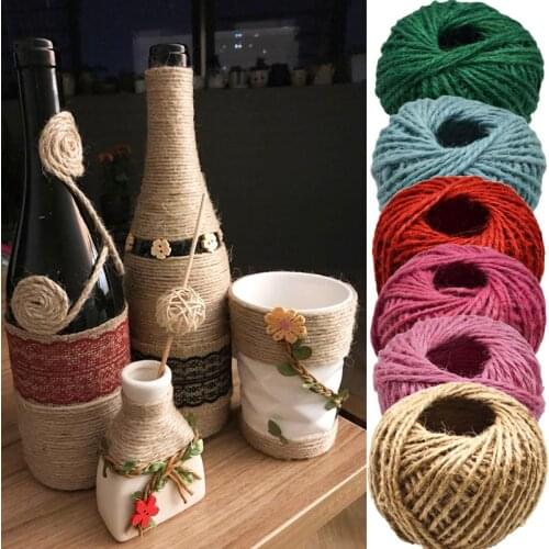 30M 1roll Natural Burlap Hessian Jute Twine Cord Hemp hand-decorated rope rope Diy gift wrapping Party supplies