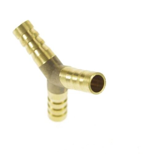 5pcs 3 ways 8mm BSP Y House Barbed Connection Pipe Brass Coupler Adapter