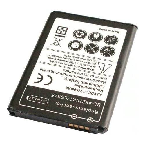 5pcs/lot 2450mAh BL-46ZH BL46ZH 46ZH 3.8V Replacement Battery For LG K7 LS675 + Tracking Code