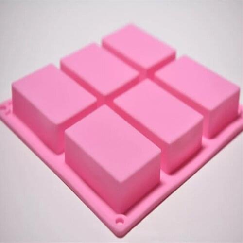 6 Cavity Rectangle Cake Cookie Cupcake Molds Soap Making Ice Cube Candy Chocolate Homemade Food Craft Bar Bake Molds