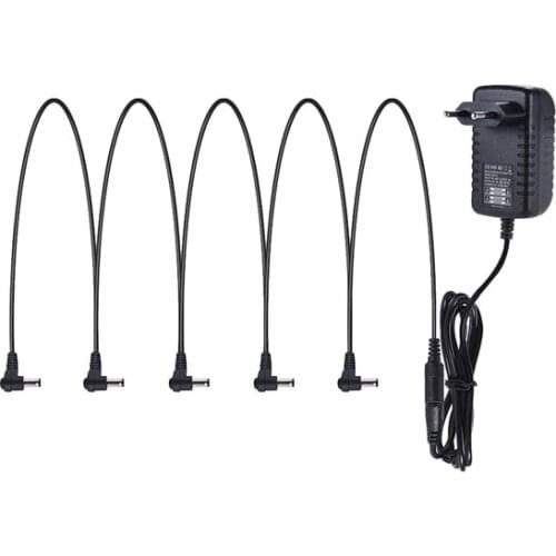 9V 1A EU UK US plug for Kokko MOOER BOSS NUX ZOOM JOYO Guitar Effect Pedal charger charger, DC 9V 1A adapter 5-way cable