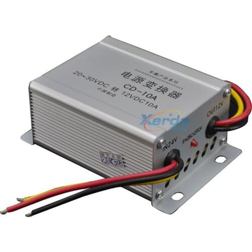 Car dc step-down transformer 24v 12v 10a 24v-12v truck subwoofer refires transformer
