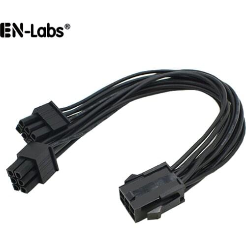 20CM PC Power Supply PCI e Molex 6pin to 2 PCIe 6 pin PCI express Splitter Extension Ribbon Cable ,6-pin Graphics Card Mining