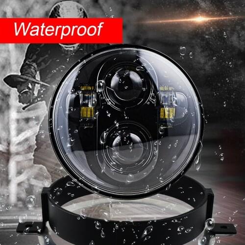 Black chrome 5.75 Inch Motorcycle Projector LED Headlight With bracket For Honda VTX 2002-2008 VTX 1800, VTX 1300