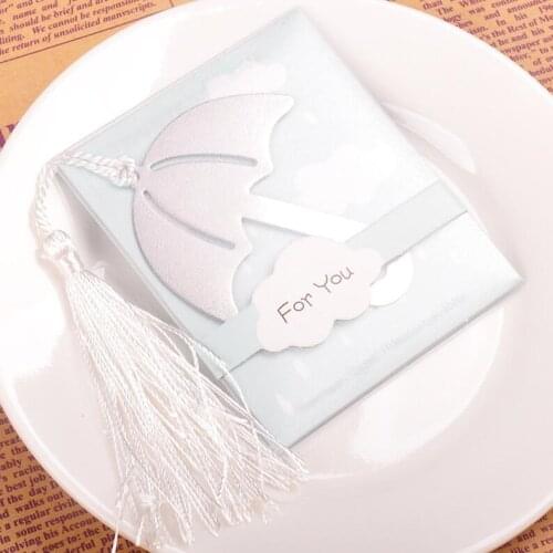 Baby shower favor gift and giveaways Showers of Love Umbrella Bookmark wedding souvenir for guest LX2658