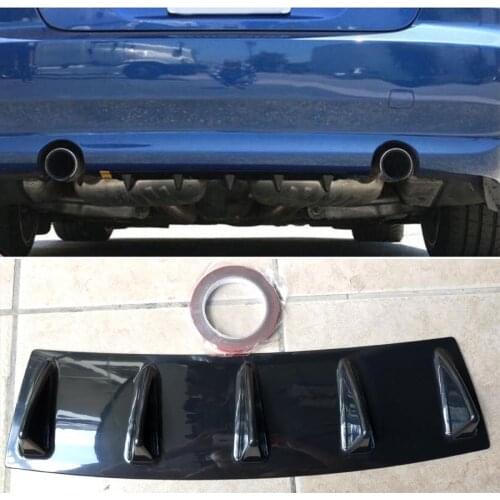 Shark Fin 5 Wing Lip Diffuser 23" x6" Rear Bumper Chassis Black ABS Universal