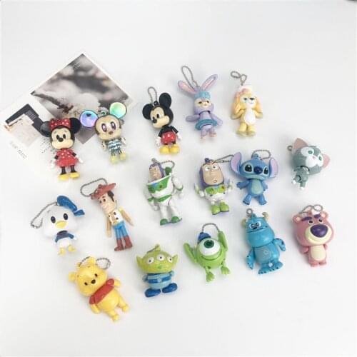 Disney Toy Story Woody Buzz Lightyear Jessie Rabbit Duck PVC Action Figure Model Toys Kids Gift Brinquedos Keychain