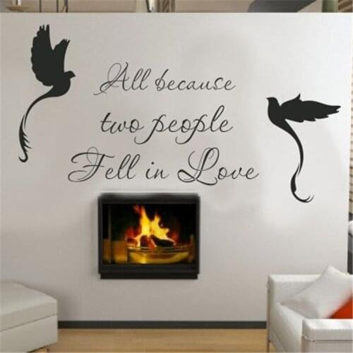 Two people fell in love Bedroom Wall Stickers living room Wall Decals Family Decoration