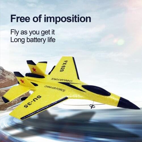 FX620 Two Channel SU35 Fighter 2.4G Remote Control Aircraft Electric Airplane Model Toy Glider Model For Children