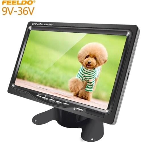 FEELDO DC9V-36V 7 Inch Color TFT LCD Rear View Monitor Headrest Stand-alone Display For Auto DVD VCD Reversing Camera #FD-2838