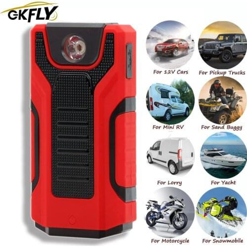 GKFLY Multifunctional 1200A Starting Device 16000mAh 12V Car Jump Starter Power Bank Car Charger For Car Battery Booster Buster