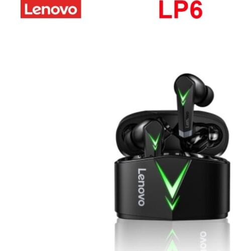 Lenovo LP6 TWS Gaming Earphones Wireless Bluetooth V5.0 Headphones HIFI Low Latency Noise Reduction In-Ear Earbuds with Mic