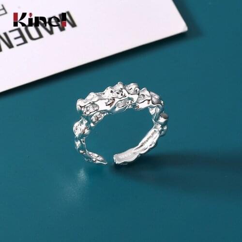 Kinel Irregular Vintage Rings 925 Sterling Silver Rings for Women Anniversary Party Bands Silver 925 Jewelry Fine Jewelry