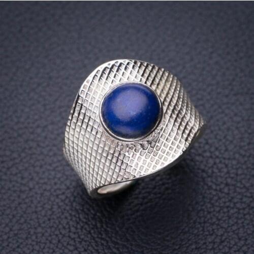 StarGems Natural Lapis Lazuli Opening Handmade 925 Sterling Silver Ring 8.5 D7989