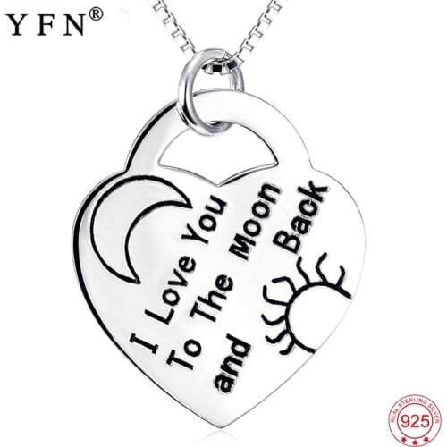 Hot Sale 925 Sterling Silver Necklace Heart Pendant Brand Jewelry for Mothers day Mom gift for Girlfriend Collier GNX10085