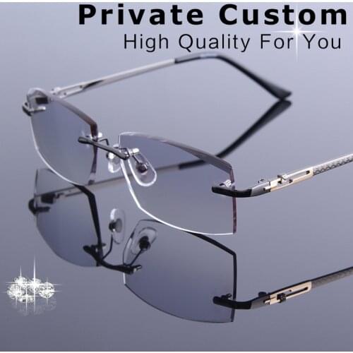 Metal Frames Rimless Glasses Korean For Men Eyeglasses Luxury Male Myopia\Hyperopia Spectacle Prescription Computer Eye Glasses