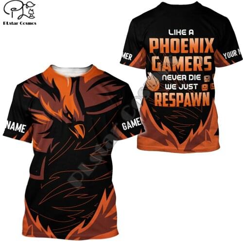 PLstar Cosmos Phoenix Tattoo 3D All Over Printed Fashion Summer T-Shirts Short-Sleeve Tee Men/Women Casual Streetwear Style-A23