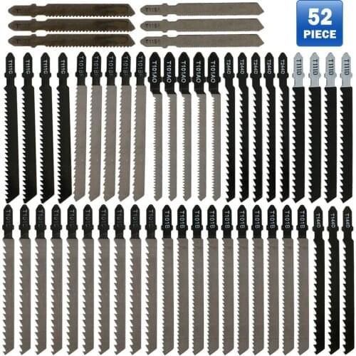 52Pcs Jig Saw Blade Jigsaw Blades Set Wood Metal Assorted Blades Woodworking T118A T144D T111C T244D For Bosch Dewalt Makita