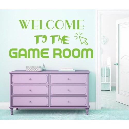 Game Room Quotes Wall Stickers Welcome To The Game Room Wall Decal Vinyl Kids Teen Playroom Decoration Removable Decals X388