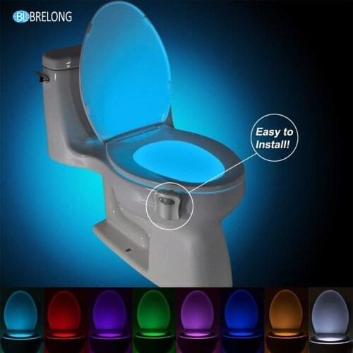 Night Light WC Toilet Light PIR Sensor Toilet Seat Night Lights Intelligent Motion Sensor Bathroom LED 8 Color Automatic Backlit
