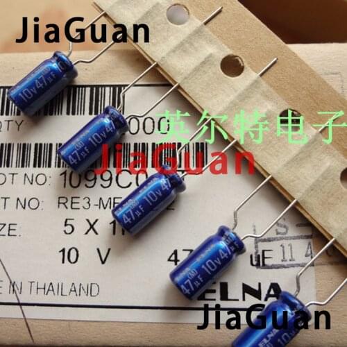 50pcs NEW ELNA 10V47UF RE3 5X11MM audio electrolytic capacitor 47uF/10V blue robe 47UF 10V re3 47uf 10v