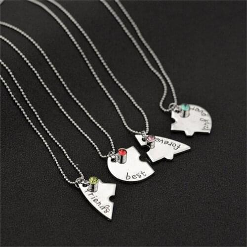 Puzzle Love Heart Friendship Necklace Best Friends Forever For Women Men Girls Birthday Party Gifts