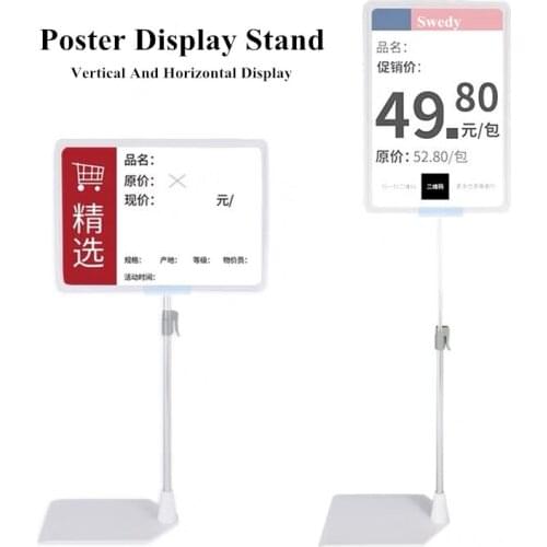 A4 Advertising Support Board Sign Poster Holder Stand Adjustable Metal Banner Holder Store Counter Display Poster Stand