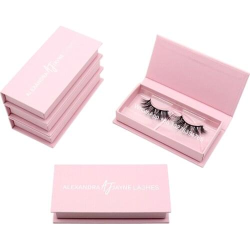 Own Brand Pink Magnetic Eyelash Packaging Box Wholesale Mink Lashes With Packaging Custom Lash Storage Box Free Lash Tray