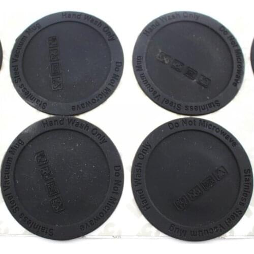 Self Adhesive Black Rubber Coasters For 20oz 30oz Tumbler Bottom Protective Sticker Round Waterproof Heat Resistant Cup Pads SN