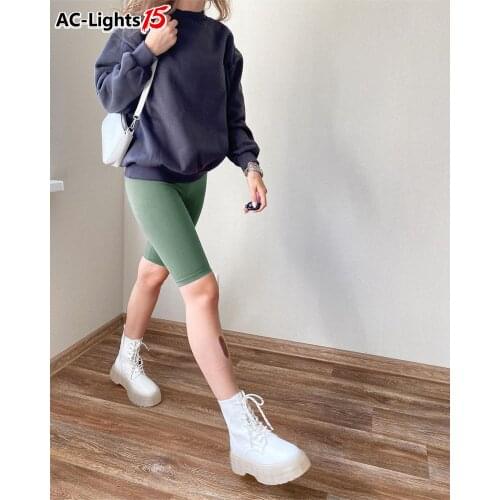 Super Short Summer Women Biker Shorts Womens Cycling Shorts with High Waist Casual Elastic White Cotton Slimming Black booty