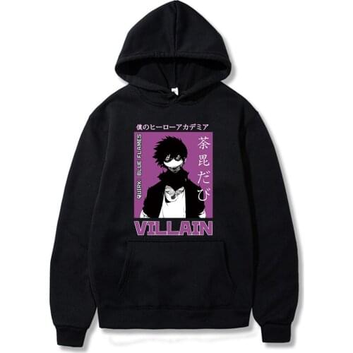 Harajuku Anime Men Hoodie My Hero Academia Hoodies Streetwear Dabi Pullover Sweatshirt Men Fashion Hip Hop Hoodies