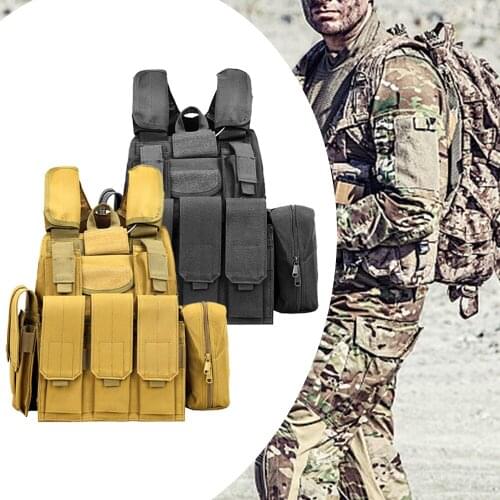 Outdoor Sports Adjustable Chest Vest Camping Hiking Mountaineering Vest with Detachable Pouch Bags Vest Carrier