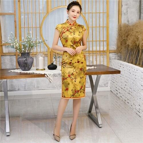 Womens Cheongsam Skirt New Cheongsam Fashion Chinese Girl Slim Slim Thin Long Show Qipao Dress китайское платье