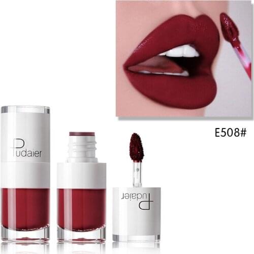1@# Red Matte Liquid Lipstick Waterproof Pink Velvet Lip Makeup Tattoo Long Lasting Lip Gloss Tint Matte Lipgloss Tube Cosmetics