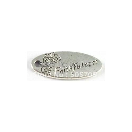 180PCS Tibetan Silver Color oval FAITHFULNESS charm A15210