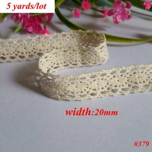 2-5 Yard/lot 100% Cotton Crocheted Lace Ribbon Apparel Sewing Fabric Material DIY Handmade Accessories