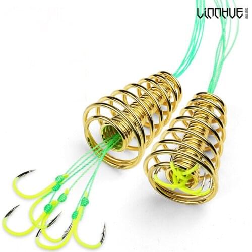 2pcs High Carbon Fishing Hooks Carp Spherical Feeder Bomb Proof Hanging Explosion Hook Tool Spring Anti-winding Explosion Hook