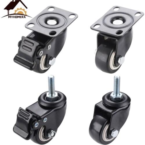 2 Pieces Heavy Duty Wheel Industrial Level 60kg Caster 360 Rotatable Plate /Screw Swivel Furniture Castor Wheels Replaced Roller