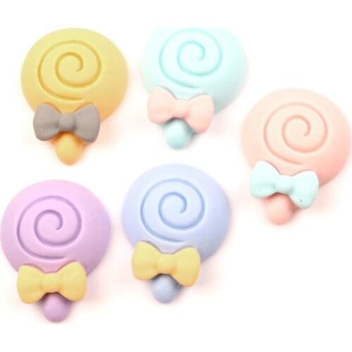 30Pcs 27X21mm Mixed Resin Lollipop Cabochon Flatback Decoration Crafts Embellishments For Scrapbooking Diy Accessories