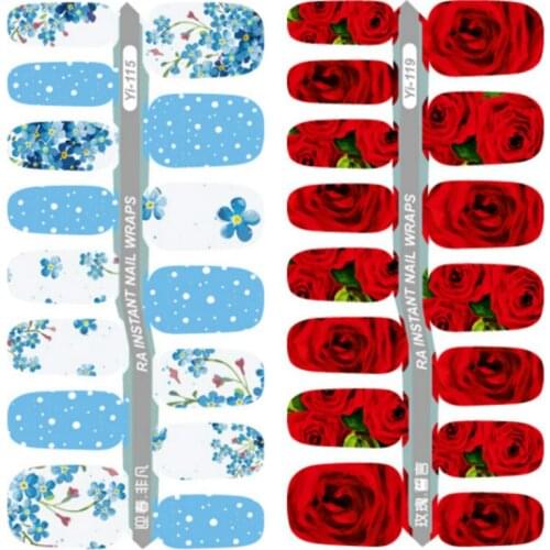 Wholesale Excellent 500packs Cute Nail Wraps Waterproof ultra-thin Self-adhesive Lovely Flowers Van Gogh Impression Nail Sticker