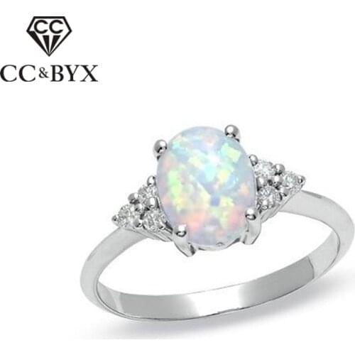 CC Opal Rings For Women Bridal Wedding Engagement Ring Cubic Zirconia Lovers Jewelry Charms Accessories Drop Shipping CC2256