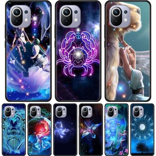 Case For Xiaomi Mi 11X Pro 11 Ultra 11i 10T Lite 10S 9T 9 SE 8 TPU Para Housing Silicone Soft Black Bumper Zodiac Signs