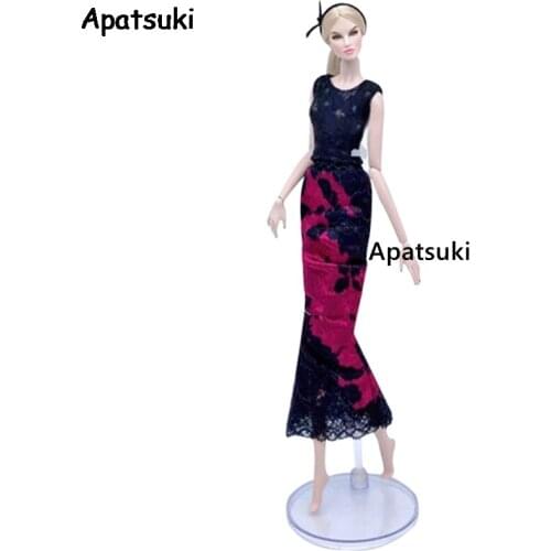 Black Red Lace Dress For Barbie Doll Clothes Set Outfits Party Gown Tank Top Shirt & Skirt 1/6 Dolls Accessories Kids Toys