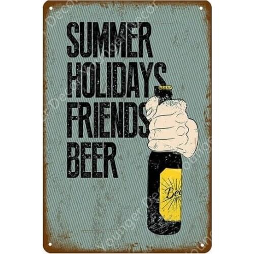 Cold Drinks Metal Tin Signs Beer Plaque Vintage Tiki Bar Wall Decor Man Cave Decorative Plate Painting Wine Poster YI-131