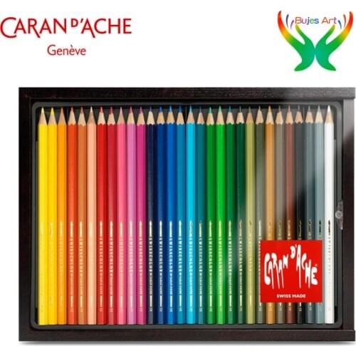 Caran d'Ache Water soluble color lead 30 color pencil hand drawn high grade gift wooden box suit art supplies