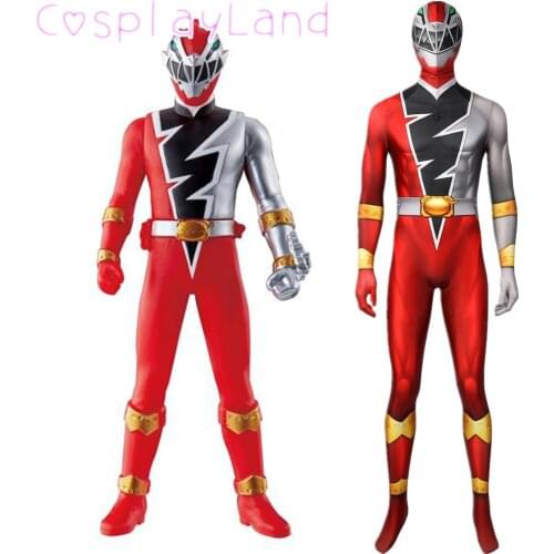 KISHIRYU SENTAI Ryusoul Red Ranger Cosplay Costume Halloween Dino Ranger Men Jumpsuit Red Soldier Printing Spandex Bodysuit