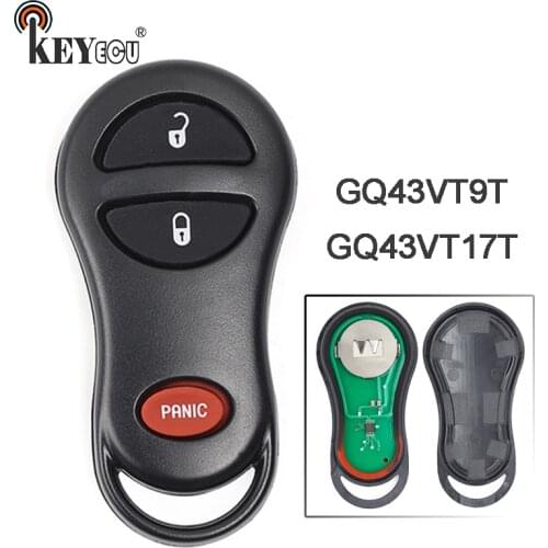 KEYECU 315MHz GQ43VT9T GQ43VT17T 2+1 3 Button Remote Key Fob for Chrysler Voyager Prowler, for Dodge Dakota Durango Ram Pickup